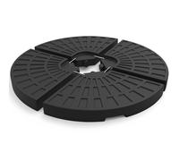 TEMU Base para Sombrilla, 4 Piezas de HDPE, Redonda Soporte Parasol o Paraguas, Rellenable con Arena 100kg o Agua 60L, para Jardin Patio , Negro
