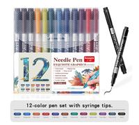 TEMU Bolígrafos de gel de 12 colores para dibujo, con punta de 0.5 mm, de secado rápido y diseñados específicamente para trabajos de