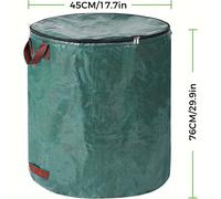 TEMU Bolsa de basura de jardín de gran tamaño con y cremallera, 120L, impermeable, resistente, para hojas y basura de jardín con asa, plegable y reutilizable, verde