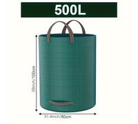 TEMU Bolsa de Basura para Jardín de Resistencia de 500 Litros - Bolsa de Construcción Reutilizable - Tela Industrial con Asa - Verde/Residuos - Material Duradero de PP