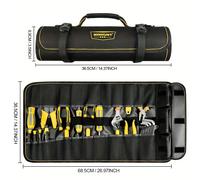 TEMU Bolsa de herramientas enrollable, organizador de herramientas resistente para hombres y mujeres, bolsa de transporte pequeña y para electricista mecánico, regalos para
