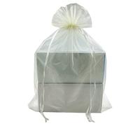 TEMU Bolsa de organza beige de 25X35 cm, bolsa de regalo, bolsa de embalaje, paquete de 10 unidades
