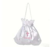 TEMU Bolsa de regalo de recuerdo para Comunión, adecuada para , bautizos y sacramentos - Bolsa religiosa floral con y asa resistente, para Comunión de la a hija, ,
