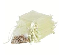 TEMU Bolsas de organza sólidas color descafeinado de 8X10 cm, bolsas de regalo con cordón de 100 unidades