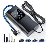 TEMU Bomba de aire eléctrica portátil para coche con cable, inflador digital de neumáticos con luz LED - máx. 150 PSI, voltaje de 36V, ¡infla rápidamente los neumáticos del vehículo!