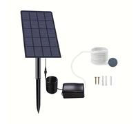 TEMU Bomba de Oxígeno Solar 2W para Estanque de Jardín, Acuario, Pecera, Aerador de Pesca con Tubo y Piedra de , Ideal para Peceras, Piscinas, Estanques y Embalses