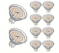 TEMU Bombillas LED MR16, 2700K, 500LM 5W GU5.3 MR16 ACDC 12V Ángulo de Haz de para Paisajes, Empotrables, Iluminación de , Lámpara de Pasillos Paquete de 4/ 6/ 10