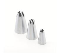 TEMU Boquilla 2D de punta , boquilla de repostería curvada de 6 dientes para derretidas, boquilla de acero inoxidable para glaseado para pasteles, herramienta de repostería, 3 piezas