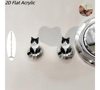 TEMU Botones de descarga de inodoro planos 2D con 2 patrones de gatos negros, prensador de de inodoro decorativo y , protector de uñas, para mejoras en el baño
