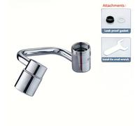 TEMU Brazo de extensión mecánico para grifo de acero inoxidable giratorio de 1080 grados con protector contra salpicaduras, 1 pieza