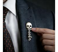 TEMU Broche Personalizado con y Calavera | Acero Inoxidable, Ideal para Celebraciones y Adiciones Festivas | Joyería Personalizada, Estilo Gótico, Regalo para el Festival de y de San Valentín