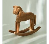 TEMU Caballo de madera con movimiento oscilante, pieza decorativa , regalo, decoración navideña, artículo decorativo para decoraciones de Halloween, Acción de Gracias, Navidad, figuras coleccionables