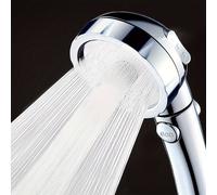 TEMU Cabeza de ducha plateada de estilo alemán, cabeza de ducha individual o juego, parada de agua de un , aumento de presión de tres , cabezal de ducha para baño, uso en baño y bañera, uso en ducha
