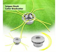 TEMU Cabezal de desbrozadora universal de aluminio con 4 hilos, cabezal de cortacésped con hilo de nylon, cabezal de corte de césped para cortacésped, color plateado