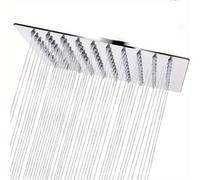 TEMU Cabezal de Ducha Cuadrado de Acero Inoxidable de 8" - Accesorio de Baño en la Pared de Presión para una Relajante el , Accesorios de Ducha