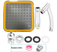 TEMU Cabezal de ducha de lluvia de 9 pulgadas para baño, ABS cromado, brazo de extensión de ducha para agua, cabezal de ducha de delgado para uso en la ducha