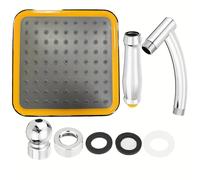 TEMU Cabezal de ducha de lluvia de 9 pulgadas para baño, ABS cromado, de agua, brazo de extensión de ducha, cabezal de ducha de delgado para uso en la ducha únicamente