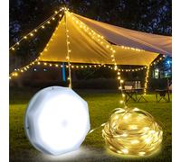 TEMU Cadena de Luces para Camping , Tira Luminosa Recargable por USB Portátil, 4 con Clasificación IP44 Ideal para Senderismo, y Decoración del Jardín, Navidad o Halloween