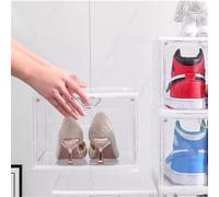 TEMU Cajas de Zapatos, Organizador Zapatos Cajas de Almacenamiento de Zapatos de Plástico Transparente Apilables, Contenedores Organizadores de Zapatos con tapas para Mujeres/Hombres