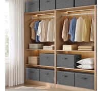 TEMU Cajas organizadoras plegables, cestas de almacenamiento con tapas, , organizador de ropa, tela no tejida, juego de 3, 50 X 30 X 30 cm, pizarra
