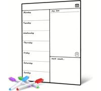 TEMU Calendario magnético A3 para nevera - Pizarra blanca para planificación de comidas y de - Tablero de notas y tablero de planificación familiar - Semanal