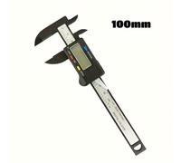 TEMU Calibre digital electrónico de 100 mm, esfera en fibra de carbono, calibrador Vernier, micrómetro, herramienta de medición, regla numérica