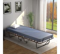 TEMU Cama Plegable Individual 80 x 190 cm, Cama Plegable para Adultos con Colchón Viscoelástico de 6.5 cm, Soporte Ortopédico, Carga de 136 kg