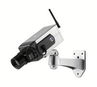 TEMU Cámara de seguridad simulada realista, material ABS, con función de inclinación automática, para seguridad del hogar y , cámara de vigilancia señuelo para interior y exterior