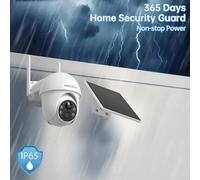 TEMU Cámara de Vigilancia ARCCTV 4MP Inalámbrica para Exteriores con WiFi, PTZ 355°, Batería, Panel Solar, Alarma, Detección PIR, Protección IP65, Visión Nocturna en Color, Audio Bidireccional