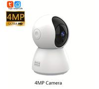 TEMU Cámara de vigilancia mini Wifi inteligente Tuya HD de 4MP con seguimiento automático, cámara de seguridad inalámbrica para interiores, CCTV para el hogar y monitor para bebés
