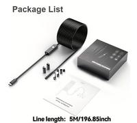 TEMU Cámara endoscópica industrial con 8 luces LED, minicámara de video endoscópica HD, lente IP67, cable cableado rígido opcional de 1 m/5 m/10 m, endoscopio para teléfonos IOS y
