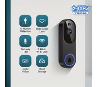 TEMU Cámara Inteligente 1080P/Inalámbrica, Detección de Cuerpo con Inteligencia Artificial, Alarma Instantánea, Imagen Real, Audio Bidireccional, Wifi 2.4G, Visión Nocturna, Batería, Almacenamiento en