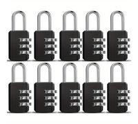 TEMU Candado Compacto de Combinación de 3 Dígitos - Candado de Aleación Impermeable para Equipaje, Mochilas, Maletas, Cajas de Herramientas y Taquillas de Gimnasio