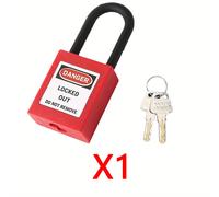 TEMU Candado de 38 mm con etiqueta de bloqueo de nailon, candado para herramientas de aislamiento de ingeniería industrial, adecuado para de bloqueo eléctrico y equipos