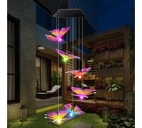 TEMU Caraolero de Viento Solar Lámpara Colgante Lámpara LED Multicolor Iluminación Exterior Decorativa Luz de Paisaje Lámpara Solar de Jardín Lámpara de Exterior