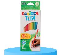 TEMU CARIOCA Tita Lápices , Colores Brillantes, Resistentes a la Caída, Forma Hexagonal con de Color de 3 mm, Paquete de 12 Lápices