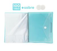 TEMU Carpeta A4 con y cubierta reemplazable A, disponible en varios tamaños (60/80/100 páginas) con fundas transparentes, y opciones de color (Rosa/Azul//Verde)