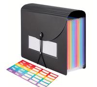TEMU Carpeta de archivos expandible de 1 pieza, carpeta de de escritorio negra, organizador de almacenamiento de documentos con cubierta expandible (tamaño A4/Carta)