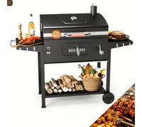 TEMU Carrito portátil para parrilla de con ruedas, 2 mesas plegables, , estantes de almacenamiento para camping, barbacoas en trasero, fiestas en