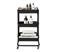 TEMU Carrito Verdulero de Almacenamiento Metálico con Ruedas Home 3 Niveles Multiusos para Cocina Baño Oficina Organizador con 4 Ruedas Giratorias 2 con Freno Color o Negro