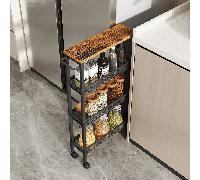 TEMU Carro de 4 Niveles, Carro de Cocina con Ruedas, con Asa, para Reducido, 13 x 45,4 x 77 cm, para Cocina, Baño, Salón,Estudio