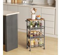 TEMU Carro de 5 Niveles, Carro de Cocina con Ruedas, con Asa, para Reducido, 22 x 45,4 x 77 cm, para Cocina, Baño, Salón, Estudio