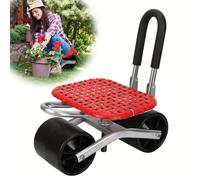 TEMU Carro de Jardín Ajustable con Ruedas Giratorias de 360° - Taburete Móvil para , Uso en Césped y Granja, Estructura Duradera de Hierro/Plástico, Ideal para Plantar, Trabajar y de