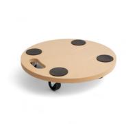 TEMU Carro Multiusos con Ruedas de Madera MDF Circular 38 cm Ø, Antideslizante y Asa de Transporte, Soporta 200 kg