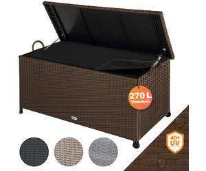 TEMU Casaria® de Almacenamiento para Jardín con Ruedas, 270L de Capacidad, Resistente a los Rayos UV, Impermeable, Manijas de de Gas, 117x53cm, Marrón, para Jardín y