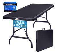 TEMU CASARIA® Mesa Plegable Plástico Ratán 180x75x73cm Multifuncional Portátil con