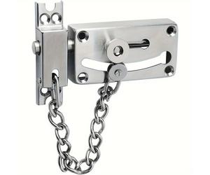 TEMU Cerradura de deslizamiento con cadena - Cerradura antirrobo de de cara, de níquel cepillado, fácil de instalar, para puertas interiores