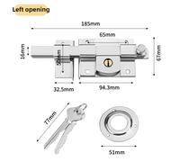 TEMU Cerradura de pestillo engrosada, puerta de seguridad, puerta de valla, puerta de madera, cerradura de pestillo mecánico, adecuada para puertas de madera y puertas de hierro