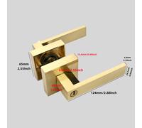TEMU Cerradura de puerta de tres barras de aleación de de resistencia llaves, adecuada para interiores, dormitorios, puertas de habitaciones, baño, cerradura de puerta cuadrada universal para el hogar