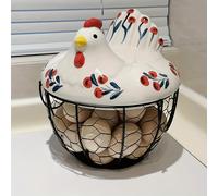 TEMU Cesta de almacenamiento con de cerámica con forma de de ZSLuckyHome | Organizador de granja para huevos, frutas, verduras y snacks | Idea de regalo para , Navidad, Acción de Gracias y Halloween